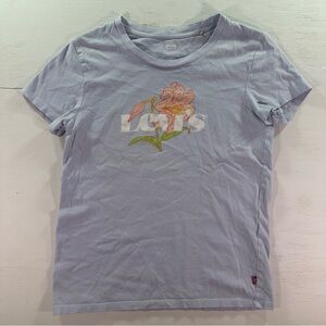 Levis Womens Periwinkle Purple Tshirt Size XS‎ Flower Lily
